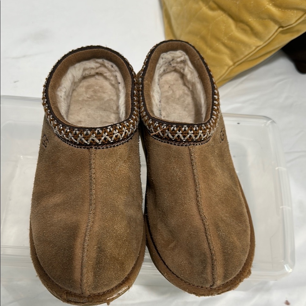 UGG Tan Suede Slippers with Soft Lining